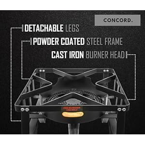 Concord deluxe banjo single propane burner 200000 btu portable outdoor stove for camping cookinghome brewingmaking sauces 16 square  urban country home decor