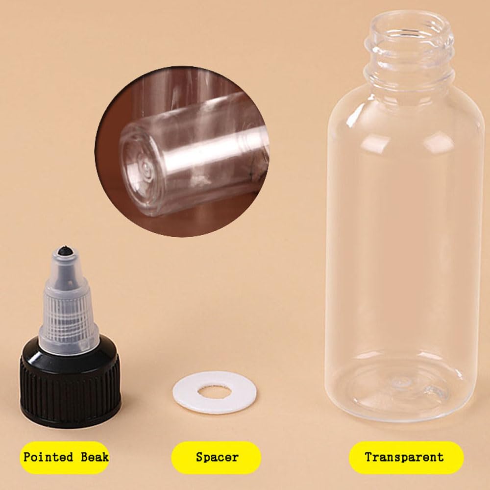 100PCS 30-250ML Nachfüllbare Kunststoff Flasche PET Öl Flüssigkeit Tropfflaschen Twist Top Cap Tattoo Pigment Tinte Container Kleber Applikator (120ML)
