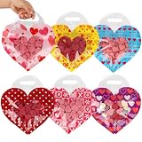 POPGIFTU 60 Pack Valentine Goodie Bags with Handles & Zipper