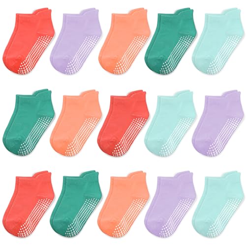 Toddler Non-Slip Socks, 15 Pairs