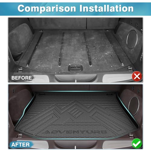Image of Mixsuper Custom Fit for Cargo Liner 2011-2021 Jeep Grand Cherokee All Weather Durable Odorless Rear Trunk Liner Cargo Mat Black