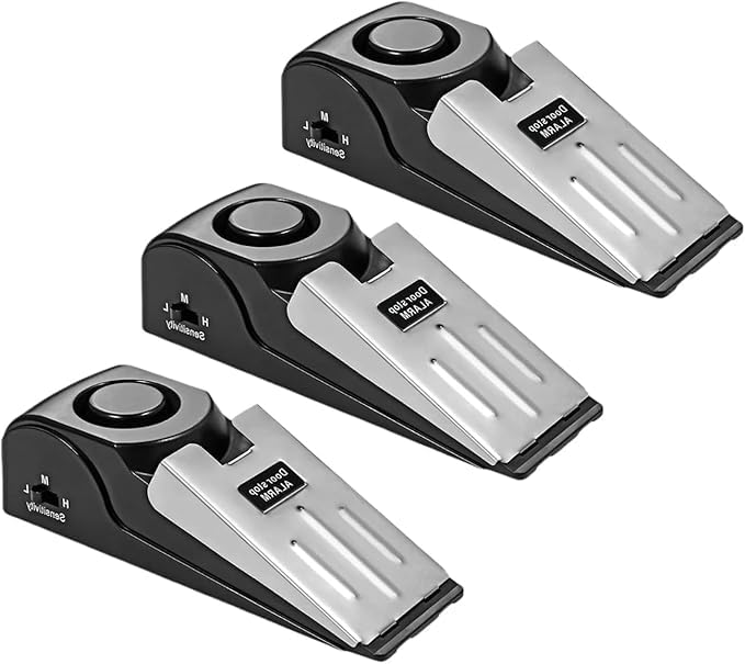 Tope de puerta con alarma y goma antideslizante y alarma, tope de puerta ajustable contra
