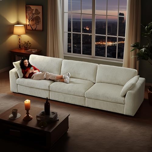 130" Cloud Modular Sectional Sofa,UltraSoft 4 Seater Sofa
