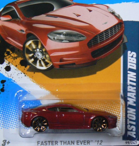 Hot Wheels Aston MartDBS Metalflake Dark Red 2012 Faster Than Ever Card 99