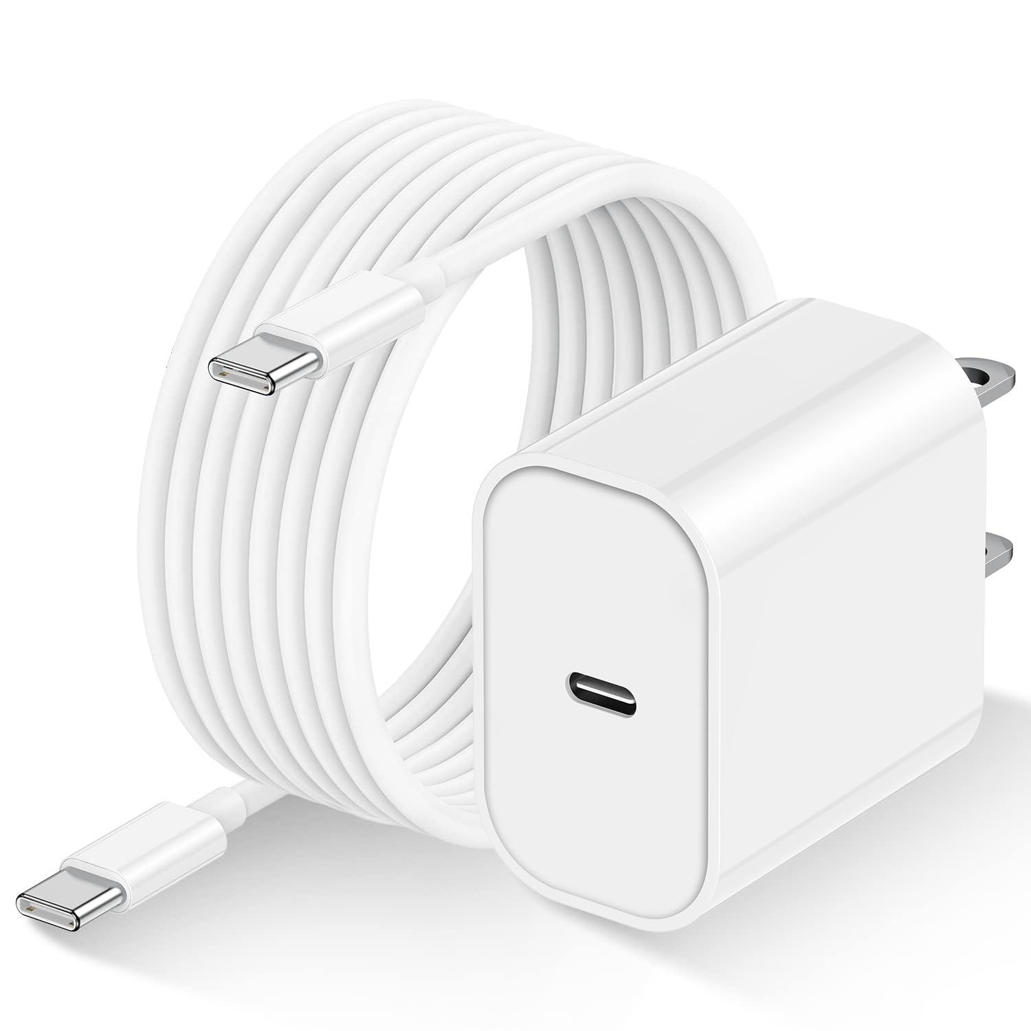 20W USB C Fast Charger Block with 10 Ft Type C to C Cable (60W) for iPhone16/15 Pro Max,USB C to C Cord for iPhone 15/Mini/Plus/MacBook/iPad/Samsung
