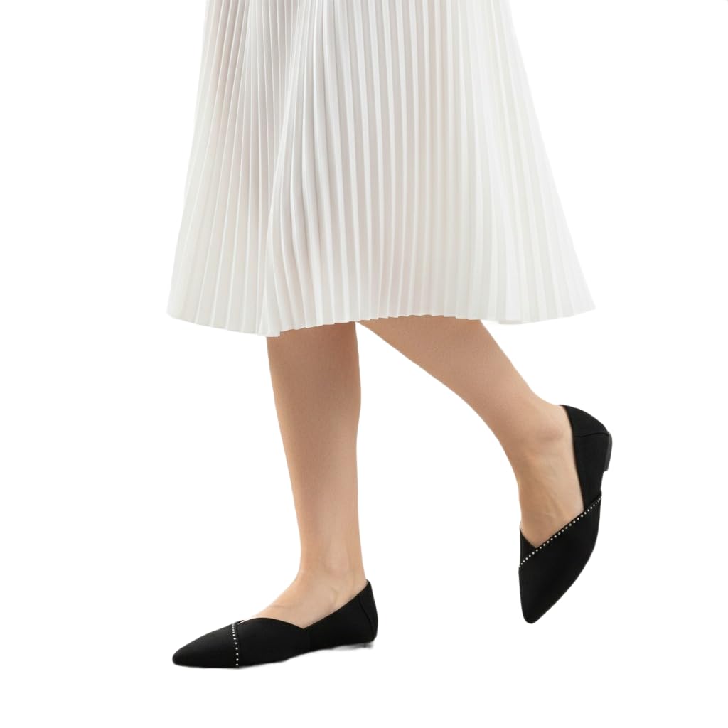 Suede Casual Footwear for Womens Stylish Flat Chappl Bellies for Party Formal Wear Casuals Comfortable and Fashionable Flat bellies for Women & Girls Women's Pointed Toe Ankle Strap Flats, D'Orsay Style Pointed Toe Slip-On Shoes with Low Heel, Casual Comfortable Footwear