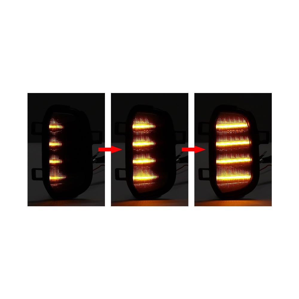 Anzios Pair Amber White LED Sequential Puddle Signal Side Mirror Light Compatible for 2019-2022 Chevrolet Silverado 1500 GMC Sierra 1500 84309723 84309724