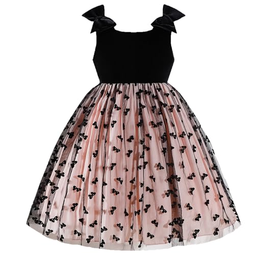 Toddler Girls Velvet Dress Tulle Butterfly Festival Birthday Party Little Girls Fall Winter Dresses 2-8 Years