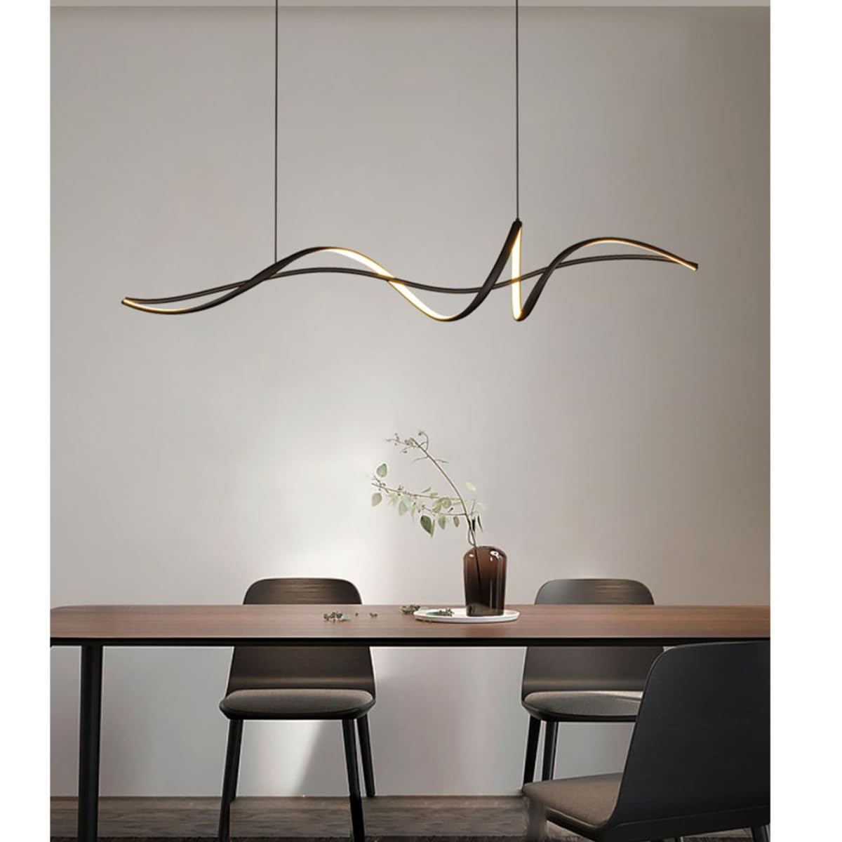 LED Lampada a sospensione Tavolo da pranzo Lampadario Dimmerabile Spiral Design Lampade Sala da pranzo Lampada da tavolo da pranzo con Telecomando Lampadari Sala da pranzo per Soggiorno Cucina Ufficio