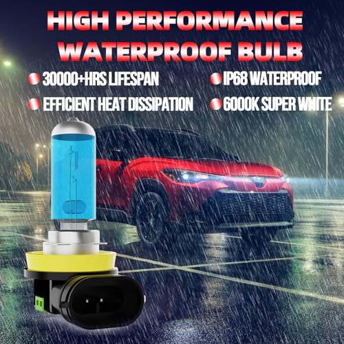 Image of Headlight Bulbs Fit For Nissan Pathfinder 2017-2020, 300% Ultra Brighter Halogen Headlight Bulb + License Plate Lights Combo, H11 H11 H11 High Low Beam Fog Lights, 6500k White Light, Pack of 8