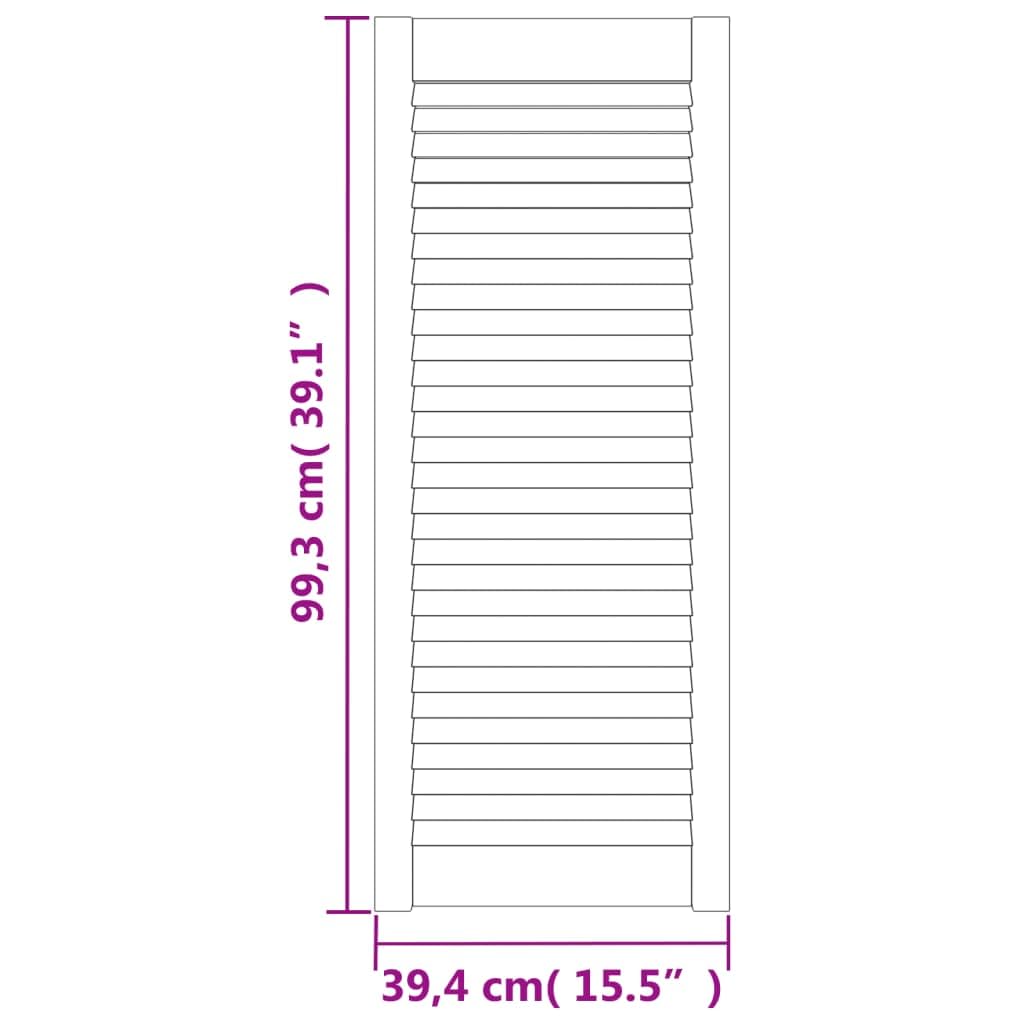 vidaXL Anta a Lamelle in Legno Massello di Pino Bianca 99,3x39,4 cm
