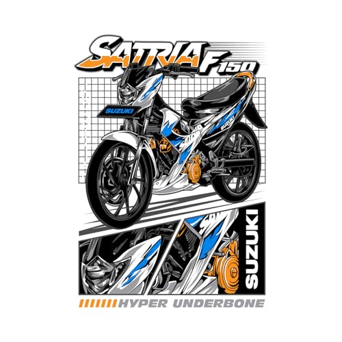 Image of BLINKART Suzuki Satria F150Car Posters Sticker Gift Items for Boys Room Wall Decor || Comes with Double-Sided Tape|| Decoration Bedroom Living Room Office Studio Decor | 12x18 In (A3) - CAR-253