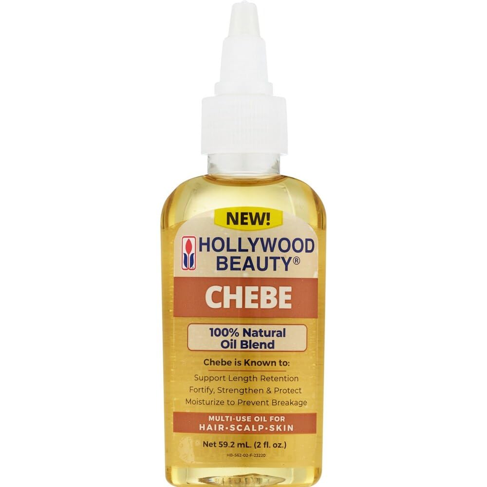 Hollywood Beauty Chebe Oil for Hair, Scalp, and Skin, 2 fl oz – Strengthens Hair, Nourishes Skin, Promotes Length Retention