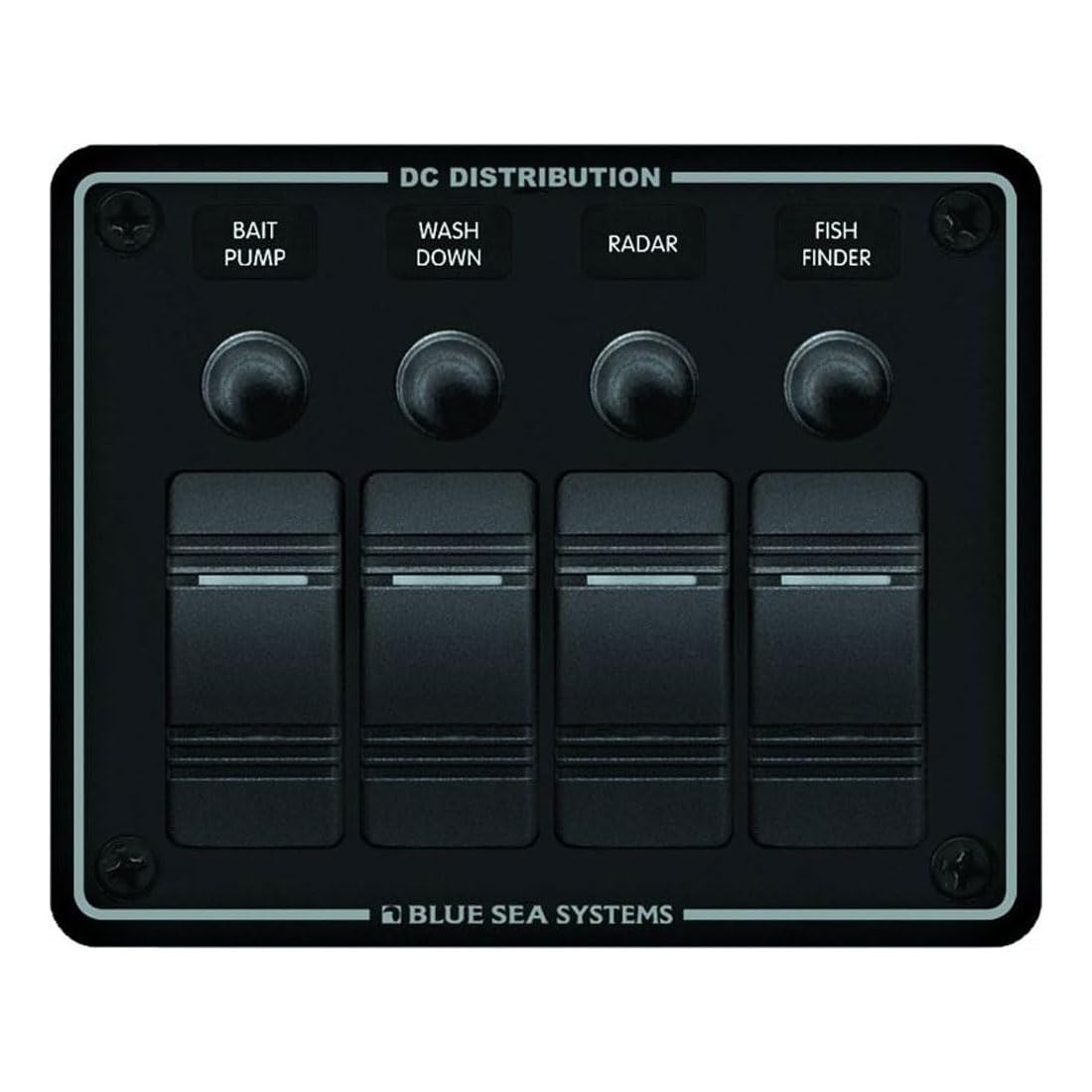 Blue Sea Systems 8372 Water Resistant Circuit Breaker Panel 4 Position-Black