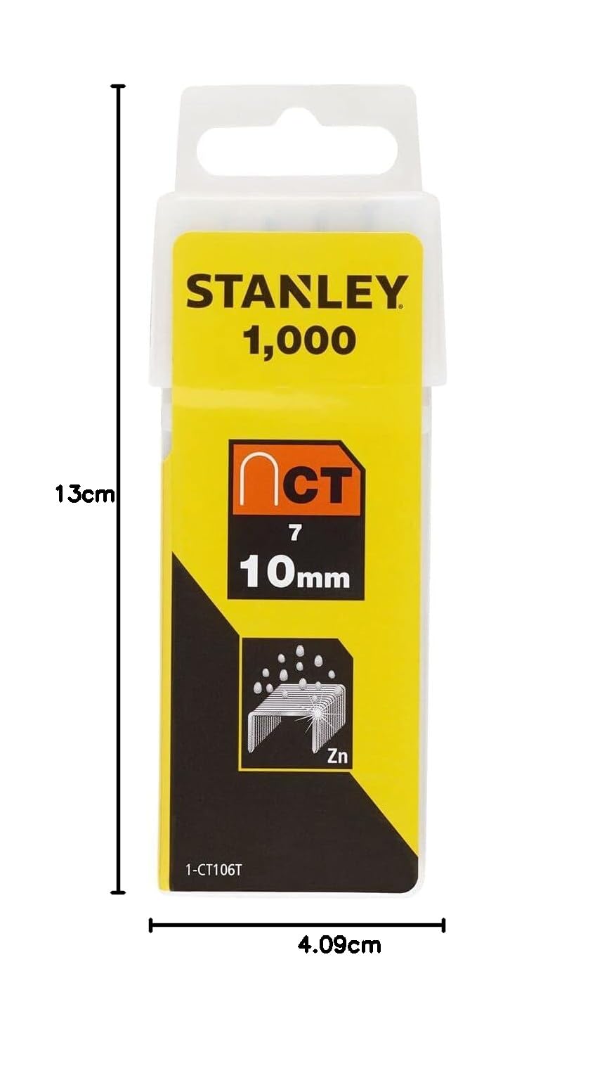 STANLEY 1-CT106T Graffette Tipo 7, Set di 1000 pz, 10 mm