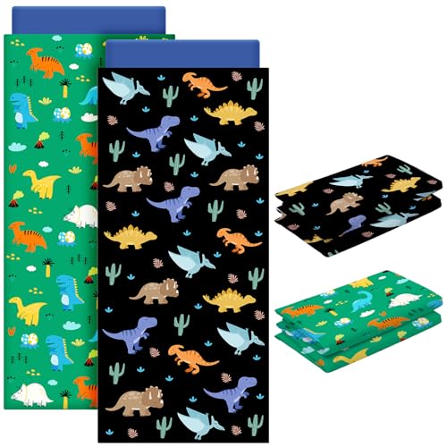 Fanfanwin 2 Pcs Nap Mat Cover Sheet Daycare Nap Mat Cover Preschool Kindergarten 47 x 21.25 Inch Sewn in Flap Design for Kids Toddler Boys Girls(Dinosaur)