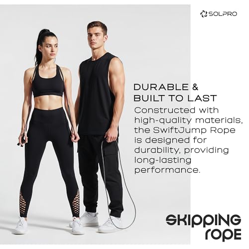 Image of Solpro Aero Adjustable Jump Rope Skipping Rope for men, women, kids, boys, girls | Unisex, Tangle-Free, Durable, Ideal for fitness, cardio, agility & home workouts