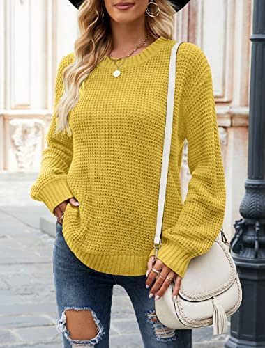 Image of MEROKEETY Women's Fall Long Sleeve Waffle Knit Oversized Sweater