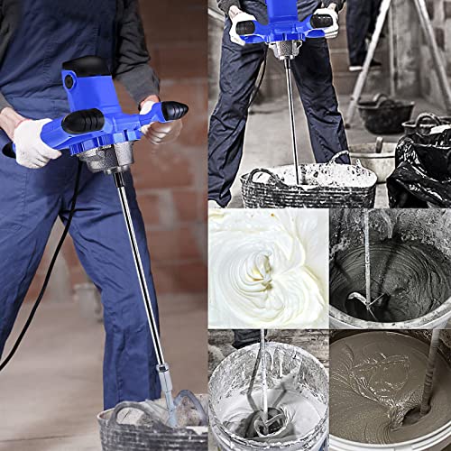 Powerful Paddle Mixer Electric Drill Mixer with M14 Thread Mixing Stirring Rod, 120mm Mixer Diameter, Adjustable 6-Speed Easy to Operate, Lock Button, for Mixing Paint, Plaster, Cement, Resins - Image 7
