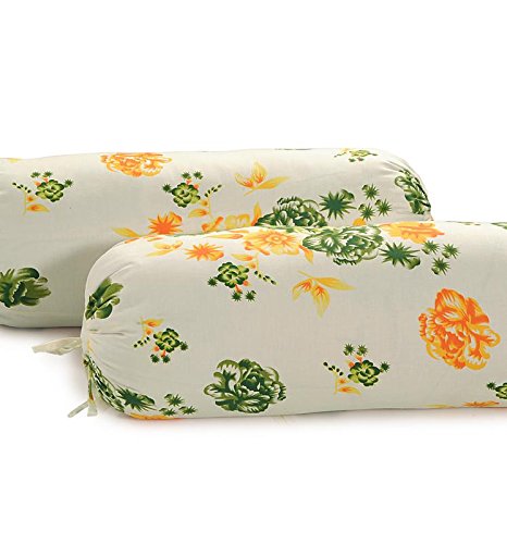 Image of Swayam 144TC Diwan Set Roto Cotton 6 Pcs | Deewan Floral Printed Bedsheet Set for Living Room Hall (1-Bed Sheet 60x90 Inch | 2-Bolster Cover 30x30 Inch | 3 Cushion Cover 16x16 Inch) - Cream & Yellow