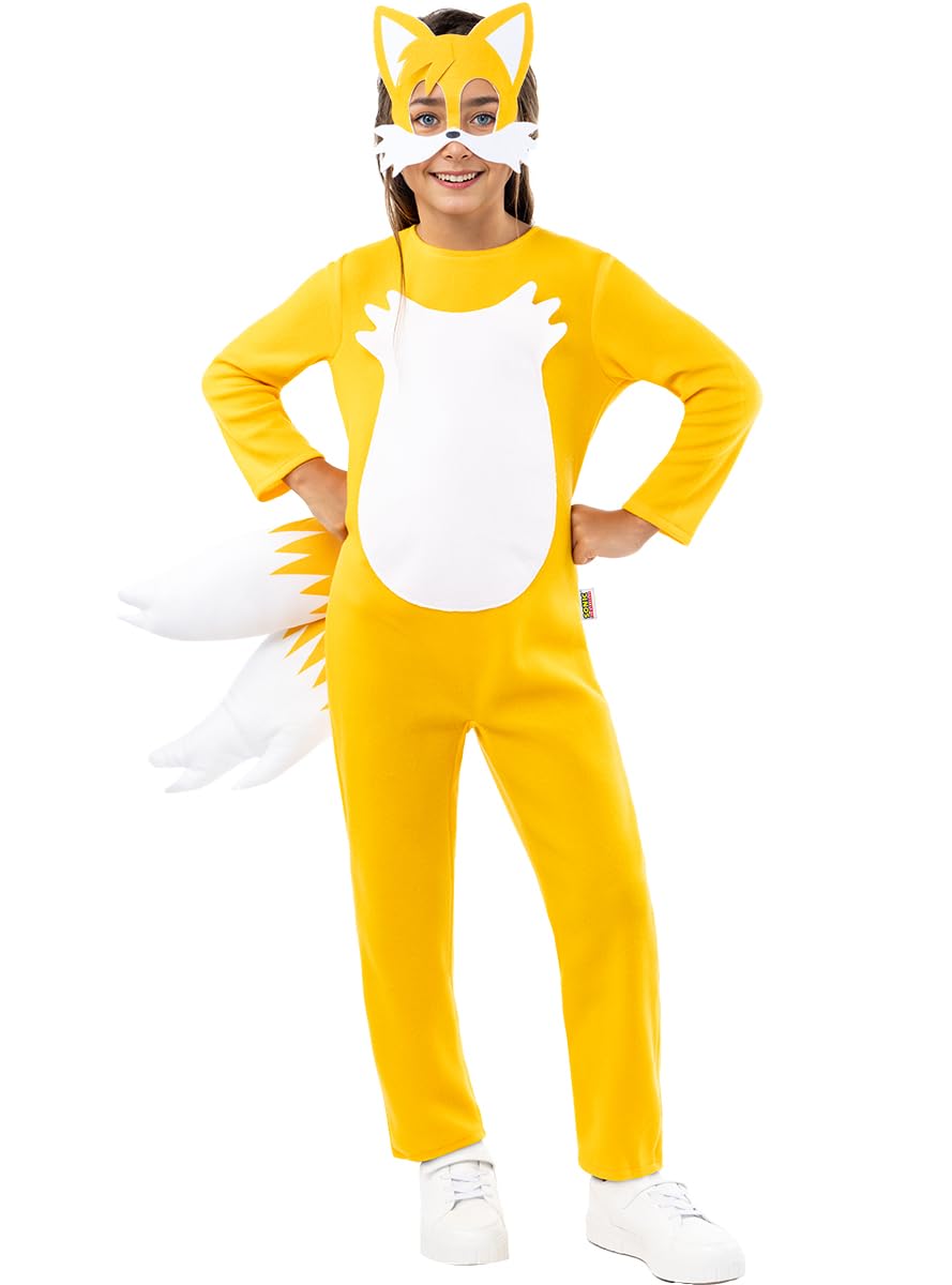 Funidelia | Disfraz de Tails Sonic para niño y niña Videojuegos & Películas & Series - Disfraz para niños y divertidos accesorios para Fiestas, Carnaval y Halloween - Talla 7-9 años