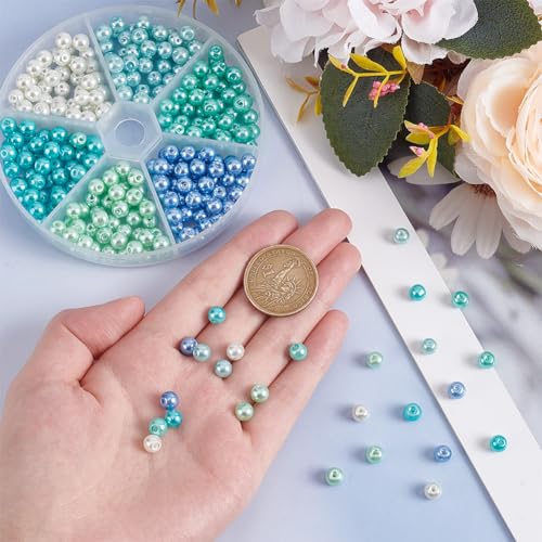 PH PandaHall 6 Colors Blue Green Series Pearl Beads - Image 3