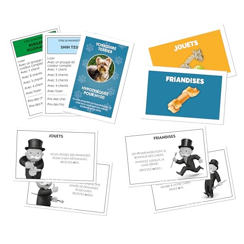 Winning Moves Monopoly Chiens en français - Jeu De Plateau 8+ - Jeu de Société pour 2 à 6 Joueurs - Jeux de Société Famille en français