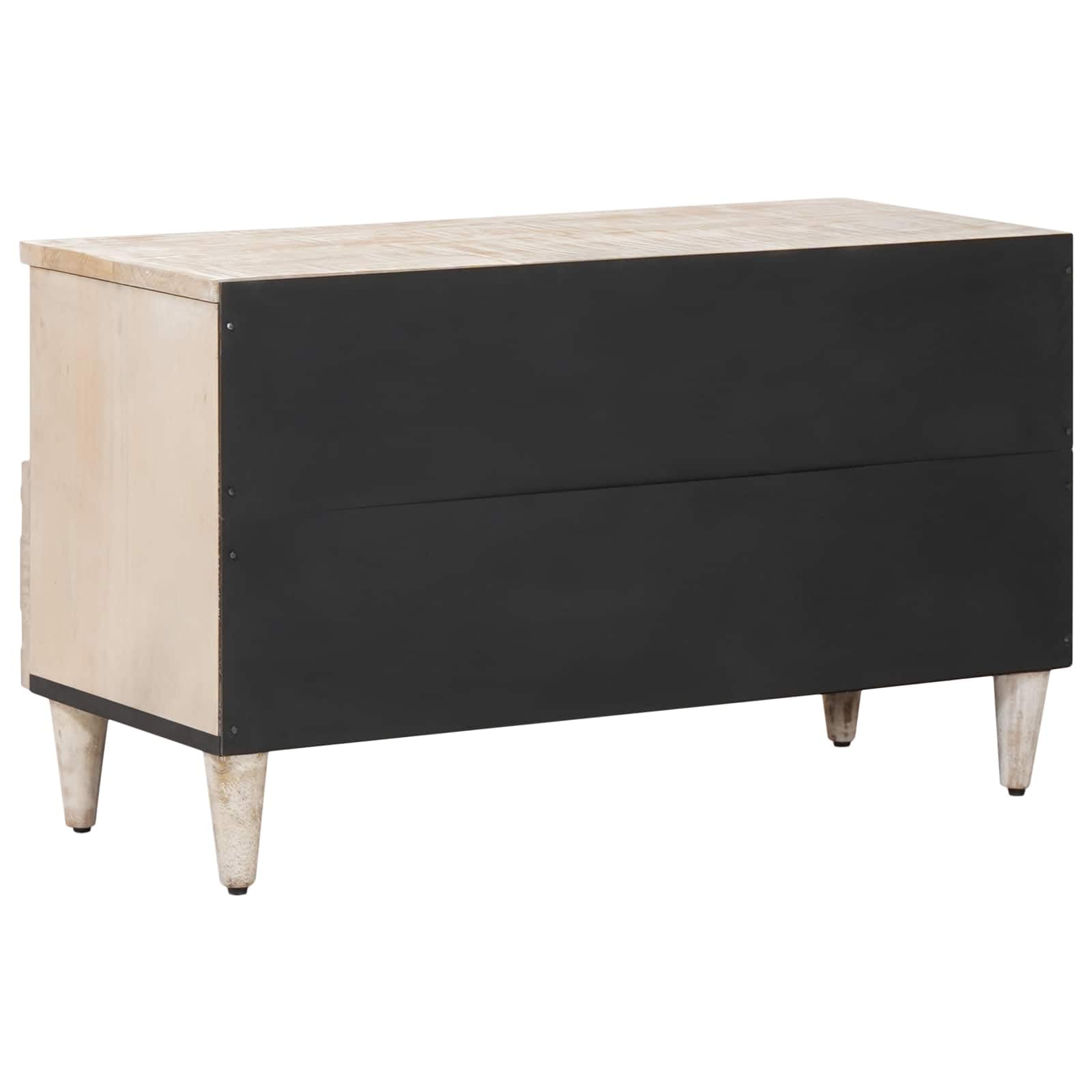 Mobile TV 80 cm legno manico cassetto | Gambe in metallo, stile industriale, portaoggetti per soggiorno, facile da montare