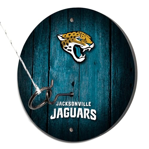 Solid Wood NFL Hook & Ring Toss Set with Direct Print HD Team Graphics – Easy Hang Hook and Ring Toss Target – Great Gift for Any Football Fan! Ring Toss Family Game for a Game Room, bar or Garage!
