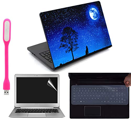 Ramiya- 4in1 Laptop Skin Combo Kit 14 inch with Laptop Skin, Screen Protector, KeyGuard and USB Light – Bubble Free, Waterproof All Type Laptop