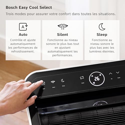Bosch Cool 4000 Portable AC - 3 en 1 : Climatiseur, Déshumidificateur, Ventilateur - 2,6 kW pour les pièces jusqu'à 35m² - Avec Mode Auto, Mode Silencieux et Mode Veille – Image 6
