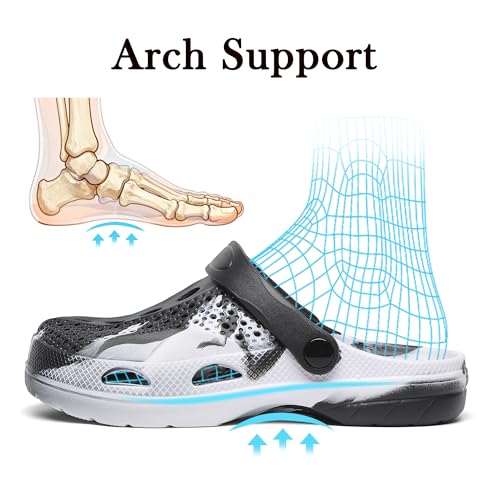 Image of SOSOWHLTE Men's Women's Arch Support Clogs,Unisex Garden Shoes Comfortable Slip-on Outdoor Sandals Slippers for Beach Casual