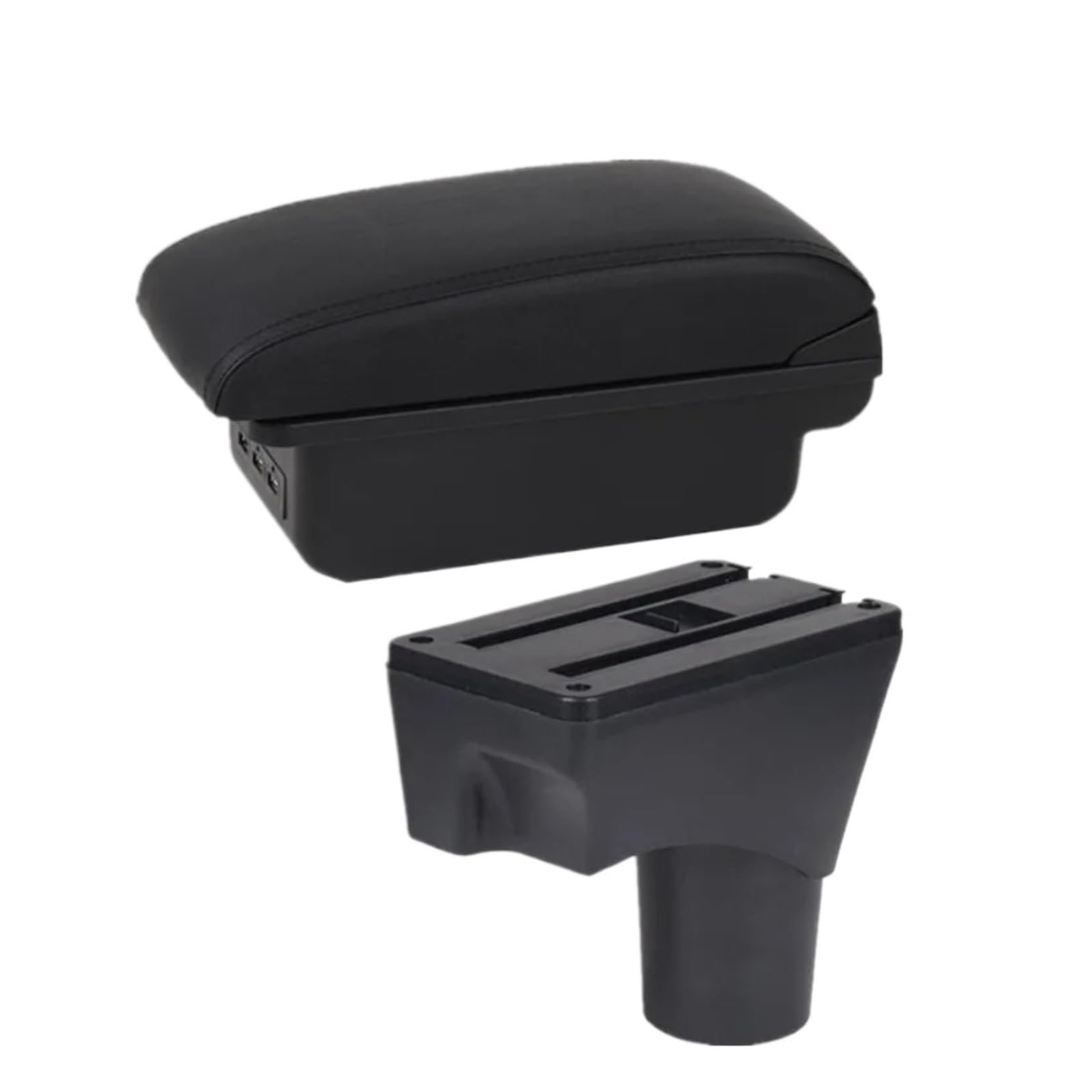 Umdjju B1 Black Line 3Usb For Nissan For March For Micra For K13 For Mk4 Iv 2010-2023 Armrest Box Car Storage Interior Accessories Car Centre Console Armrest Box(B1 Black Line 3Usb)