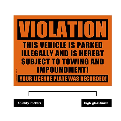 10 Orange Violation - No Parking - Towing Sticker - No Parking Stickers #TOP2