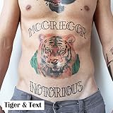 Conor McGregor Tattoos (Tiger & Text) - Conor McGregor Temporary Tattoo (Tiger & Text)