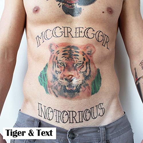 Conor McGregor Tattoos Full Set - Conor McGregor Temporary Tattoo (Tiger & Text)