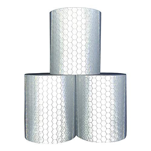 Up To 40% OFF Viewm Silver Reflective Tape Reflective Warning Tape Safety Reflector Tape, 2 inches × 3.28 yard / 5 cm × 3.0 m Per Roll, 3 Rolls