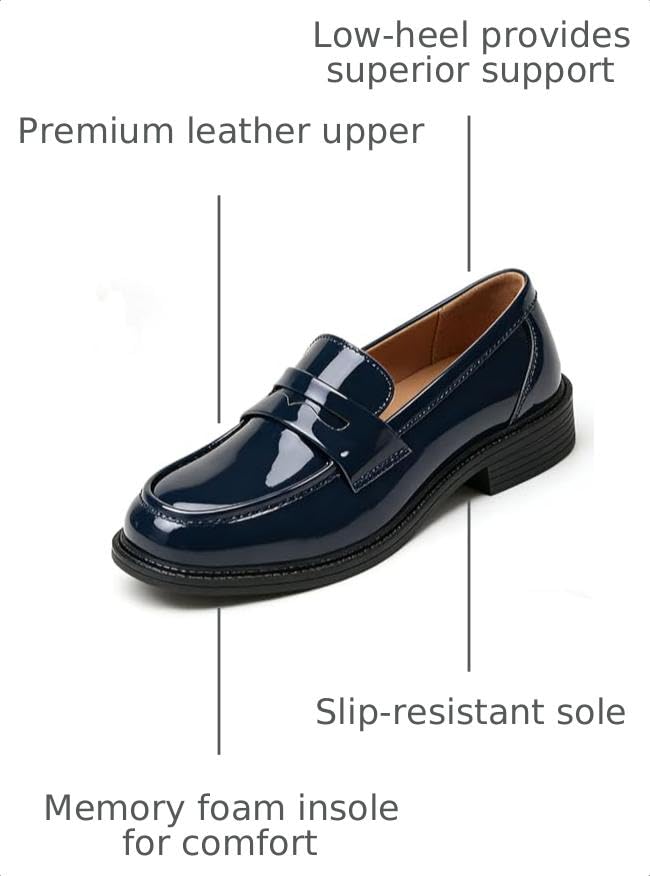 Image of Loafers for Women Black Penny Loafer Business Casual Shoes Women's Loafers & Slip-Ons Ladies Flats Comfortable Dressy
