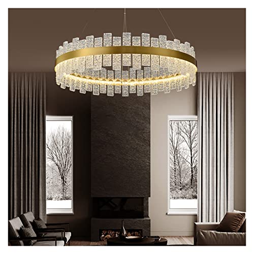 Lustre suspension LED design de prestige or et argent suspendu