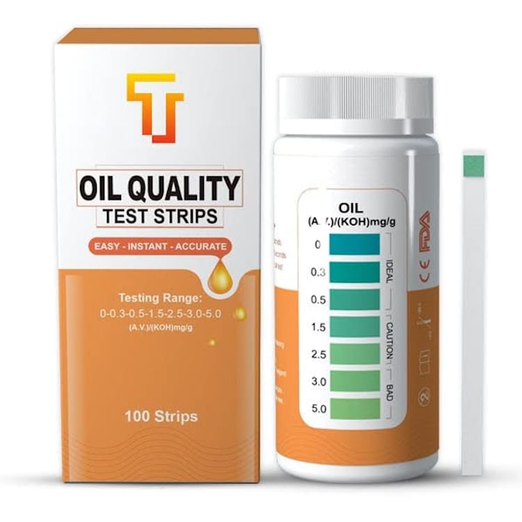 100 Bandelettes Test Qualié Huile de Friture | Mesure Acides Gras Libres (A.V.) | Résultat Rapide et Fiable | Pour Restaurateurs, Traiteurs, Particuliers