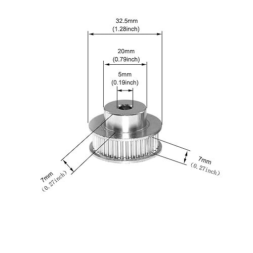 Miniatura 88 de 2GT Poleas 80 dientes 0.472 in diámetro 80T correa dentada Poleas de rueda síncrona aluminio para ancho 0.236 in correa 3D impresoras piezas, 4