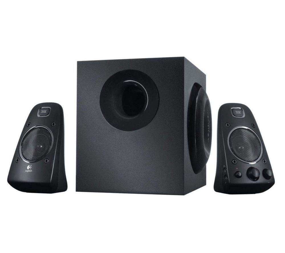 Logitech Z623 Thx 2.1 Speaker System with Subwoofer, THX Certified Audio, 400 Watts Peak Power, Deep Bass, Multi Device, 3.5mm & RCA Inputs, UK Plug, PC/PS4/Xbox/DVD Player/TV/Smartphone/Tablet, Black