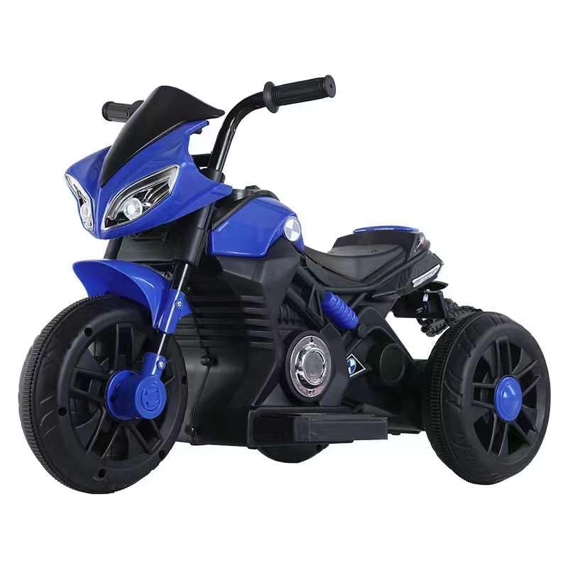 Moto Eletrica Infantil 6V Azul Unitoys Com Som e Música Triciclo Passeio
