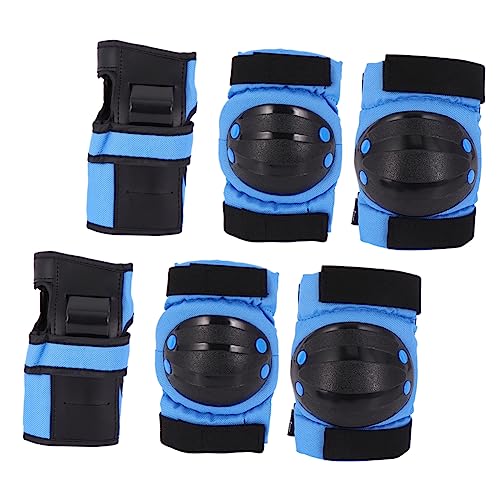 Abaodam Thickened Boys and Girls Roller Skating Gear Set 6pcs Protective Pads Adjustable Straps Elbow Knee Pads for Boys and Girls