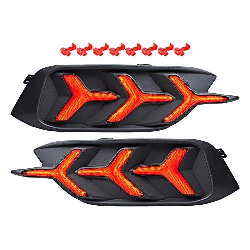 Anzios 2Pcs Rear Brake Tail Light Lower Bumper Reflex Lamp Y Led Red Lens Tail Lamp Compatible With 2016-20 Civic Sedan 10Th Gen #TOP5