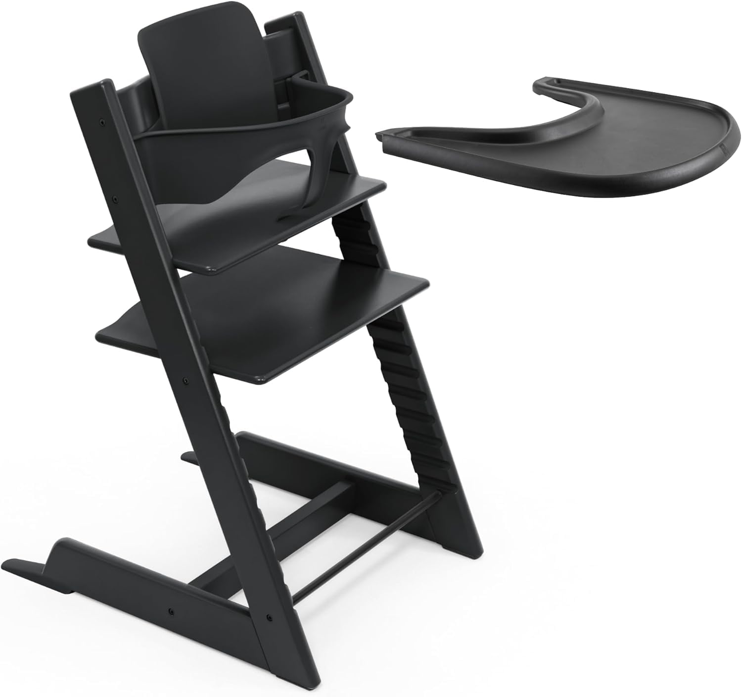 Stokke Tripp Trapp Hochstuhl + Tray, Black – Babyset, 6–36 Monate