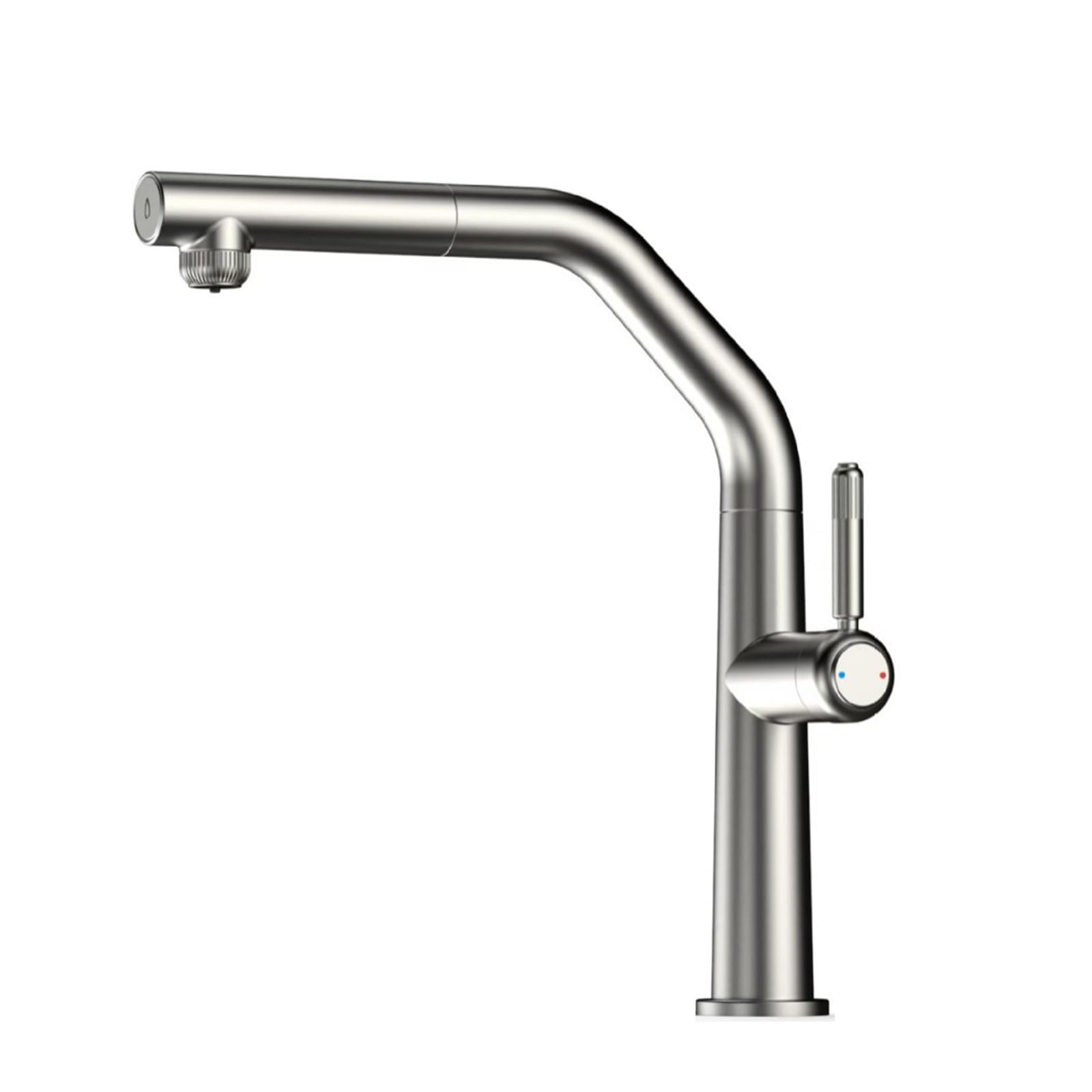 ZQFHSX 3 Way Kitchen Tap Pull Out Sink Faucet Brass Hot and Cold Water Rotation
