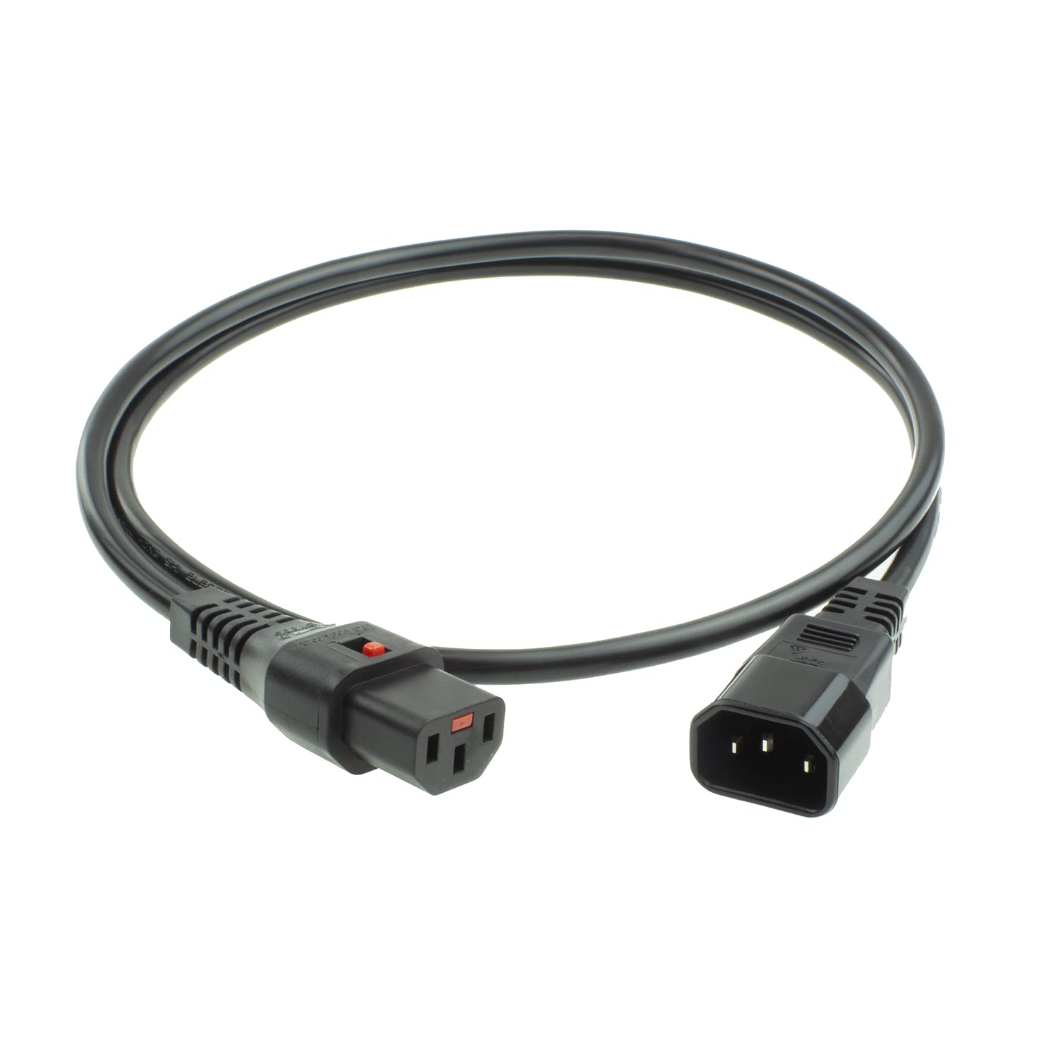 Cavo di alimentazione C13 IEC Lock secondo C14, 2 metri, connettore C13, connettore C14, 10 A, 250 V, cavo di prolunga IEC Lock, confezione multipla da 5 pezzi – AK5328