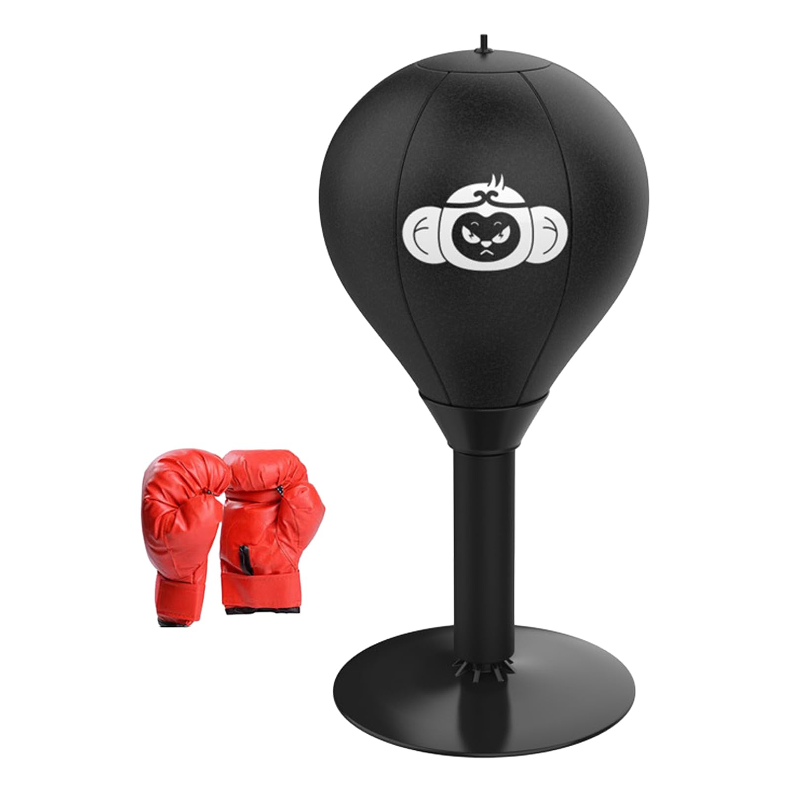 Sac de frappe de bureau avec ventouse, punching-ball de table anti-stress Noir
