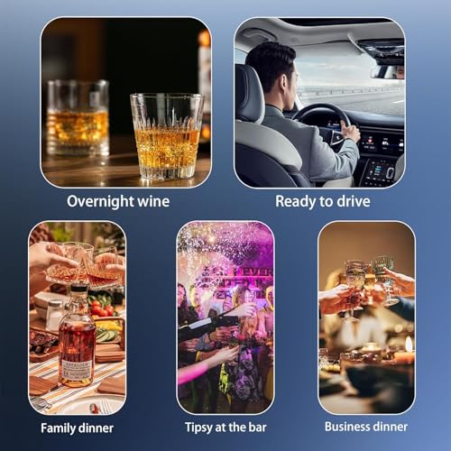 YRHWS Alkoholtester, Alkoholmessgeräte Polizeigenau Promilletester mit USB-C Akku, Professioneller Alkohol Tester mit 20 Mundstücken und Digitaler LCD Bildschirm